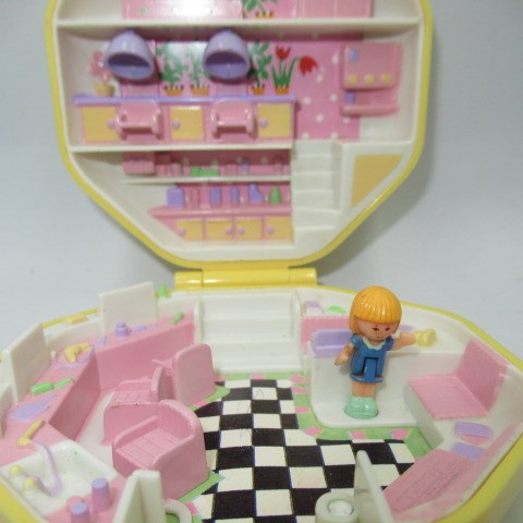 90’s★ビンテージ★Polly Pocket★ポーリーポケット★コンパクト★フィギュア★人形★ミニチュア★ままごと★八角形★黄色★
