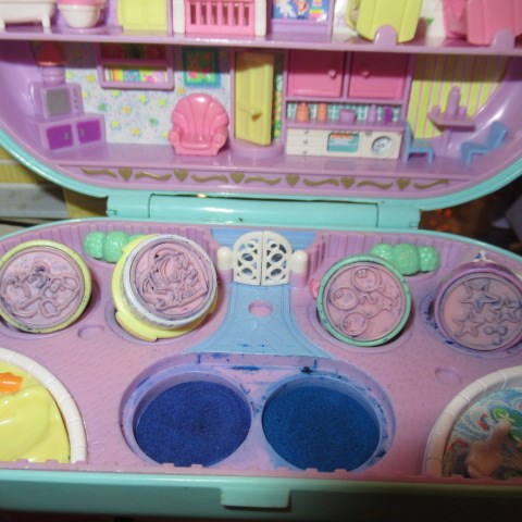 90’s★ビンテージ★Polly Pocket★ポーリーポケット★コンパクト★フィギュア★人形★ミニチュア★ままごと★スタンプセット★公園★ミントカラー★