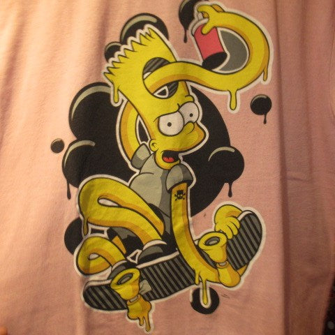 The Simpsons★シンプソンズ★Bart★バート★Tシャツ★スケボー★USED★ピンク★レディースXLサイズ★フィギュア★人形★ぬいぐるみ★