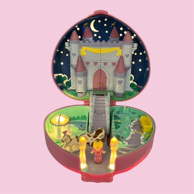 90's★1992年★Polly Pocket★ポーリーポケット★コンパクト★ままごと★ミニチュア★ドールハウス★人形★フィギュア★ぬいぐるみ★ビンテージ★Starlight Castle★お城★ハート★ライトアップ★