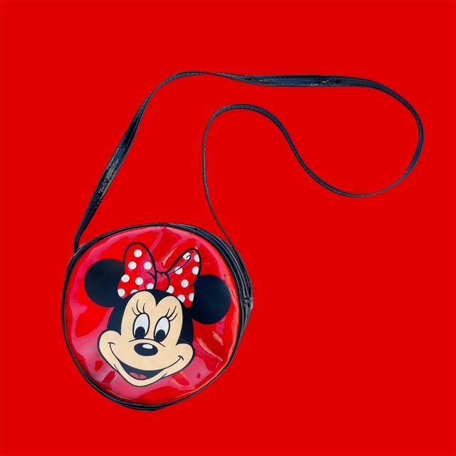 Vintage☆Minnie Mouse☆ミニーマウス☆エナメルショルダー☆バッグ 