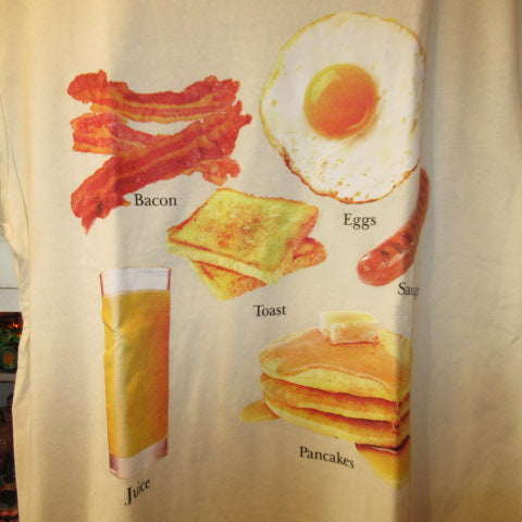 morning T-shirt★morning★morning★breakfast★bacon★toast★ladies' size M★doll★stuffed toy★figure★