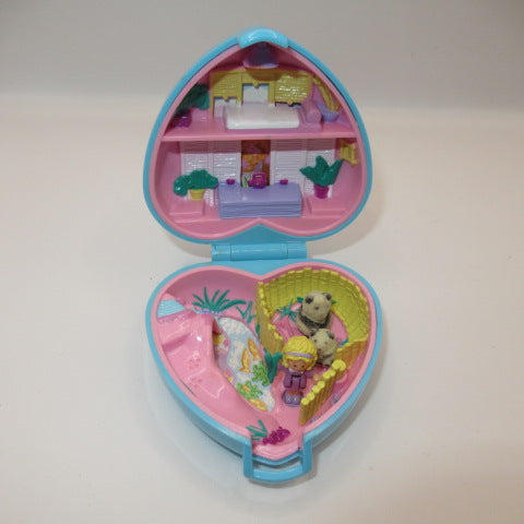 Rare! 90's ★ 1993 ★ Polly Pocket ★ Pretty Panda ★ Blue ★ Heart ★ Miniature ★ Play House ★ Figure ★ Doll ★ Plush Toy ★