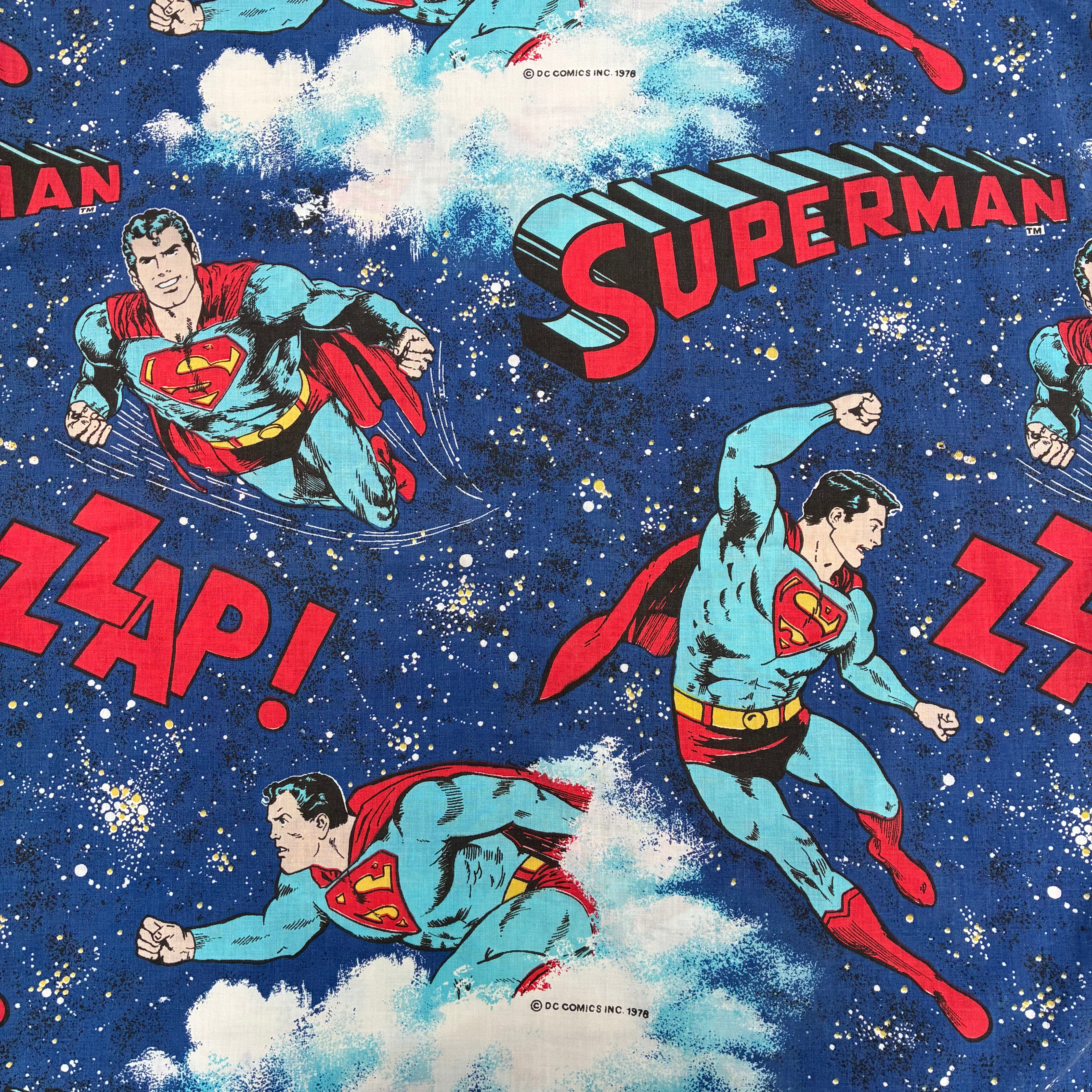 アメリカ USED 1979年 ヴィンテージ スーパーマン フラットシーツ 1978年☆70's☆SUPERMAN☆スーパーマン☆フラットシーツ☆sheets
