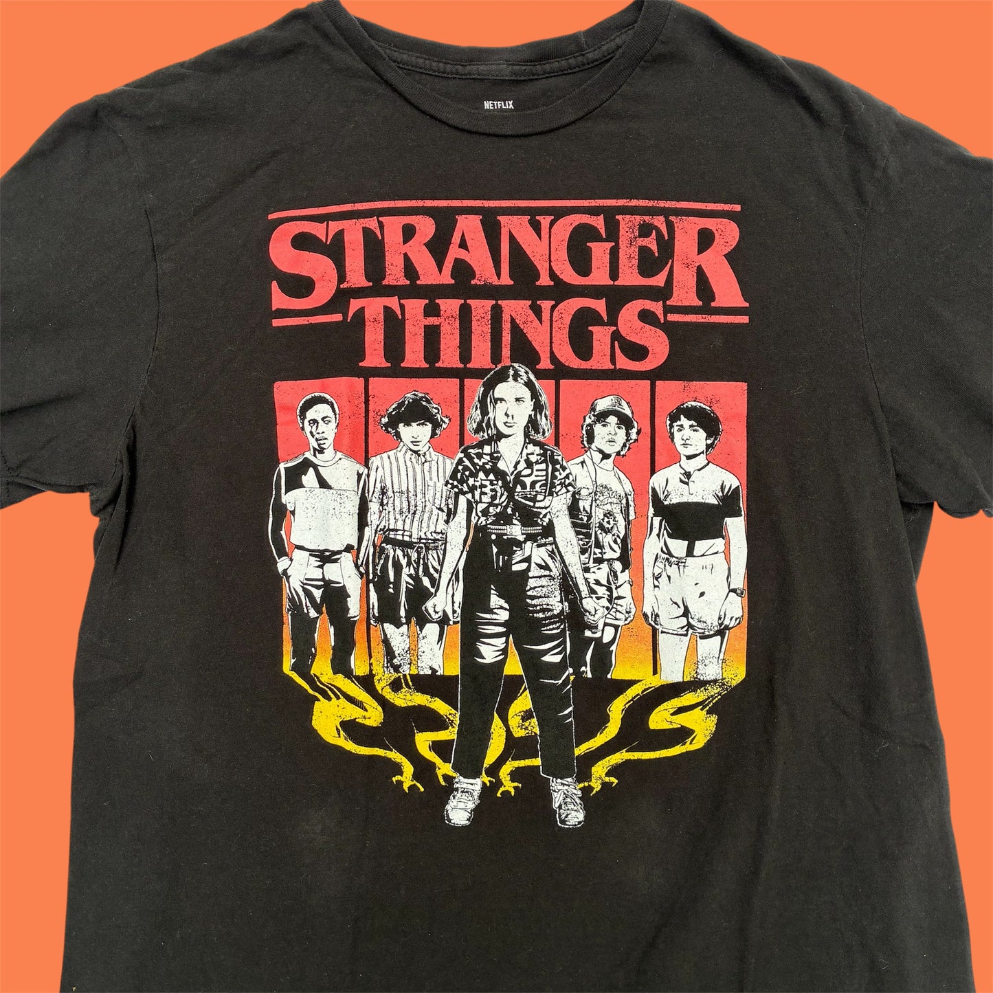 USED★STRANGER THINGS★ストレンジャーシングス★Tシャツ★フィギュア★人形★ぬいぐるみ★エル★イレブン★マイク★ウィル★ルーカス★ダスティン★Lサイズ