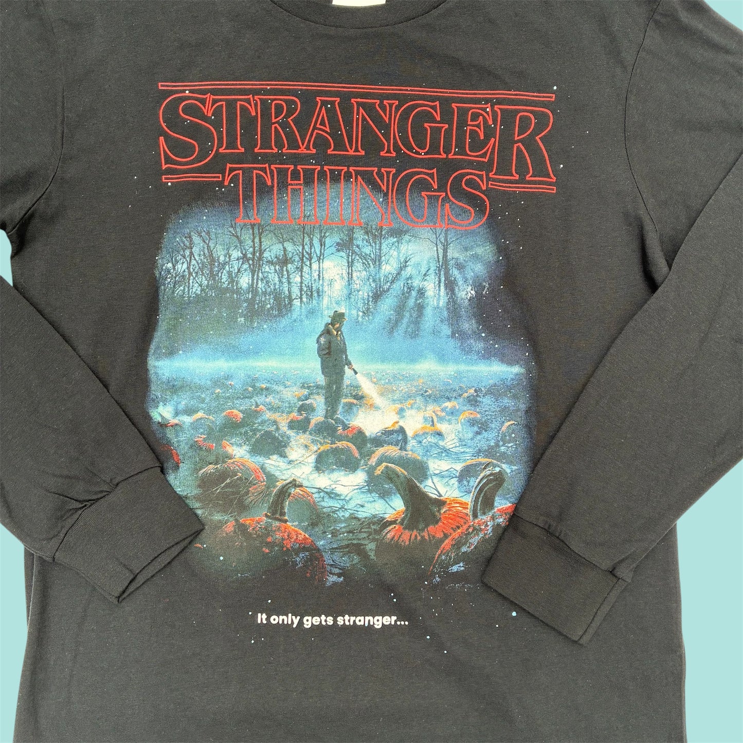 STRANGER THINGS★ストレンジャーシングス★ホッパー★Long Sleeve Tee★ロンT★かぼちゃ畑★人形★フィギュア★ぬいぐるみ★Mサイズ