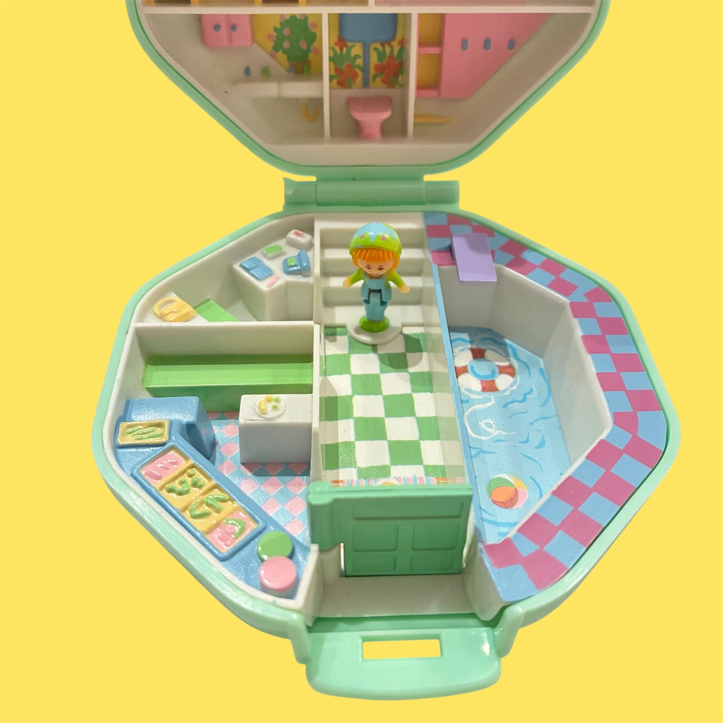 1990年★90's★Polly Pocket★ポーリーポケット★コンパクト★ビンテージ★フィギュア★人形★ぬいぐるみ★ミントグリーン★8角形