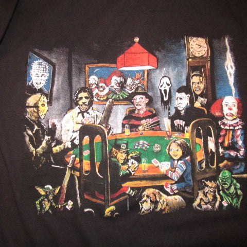HORROR★ホラーキャラ大集合★Tシャツ★チャッキー★ピンヘッド★キラークラウン★SAW★フレディ★Men’s★XLサイズ★ブラック★新品★フィギュア★人形★ぬいぐるみ★