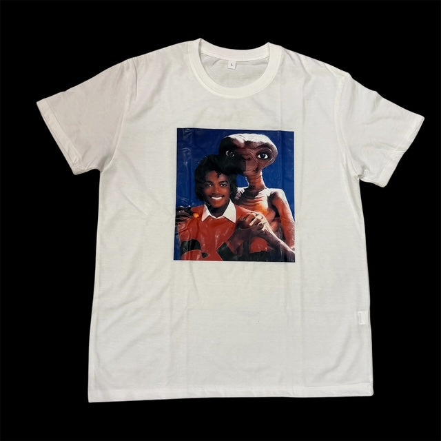 E.T.×Michael Jackson★映画★イーティー★マイケルジャクソン★Tシャツ★人形★フィギュア★ぬいぐるみ★ホワイト★L
