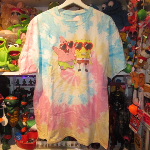 SPONGE BOB★スポンジボブ★パトリック★Tシャツ★タイダイ★Men’s★Lサイズ★USED★