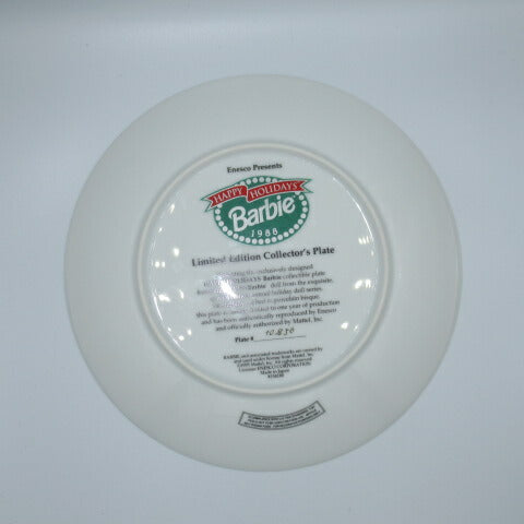 1988年★80's★Barbie★バービー★Happy Holidays Barbie★お皿★陶器★人形★フィギュア★プレート★クリスマス★ドレス★赤