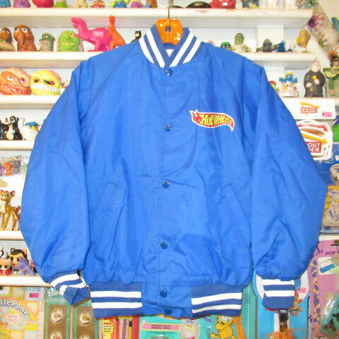 デッドストック★Hot Wheel★ホットウィール★スタジャン★ジャンバー★サテン★フィギュア★人形★ビンテージ★ブルー★YOUTH Lサイズ