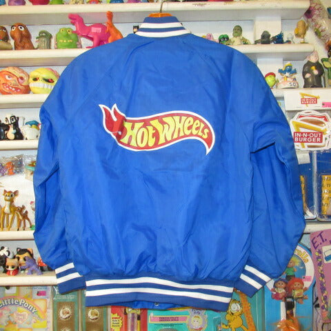 デッドストック★Hot Wheel★ホットウィール★スタジャン★ジャンバー★サテン★フィギュア★人形★ビンテージ★ブルー★YOUTH Lサイズ