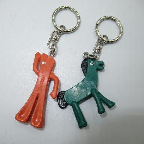 BOOTLEG★GUMBY★Gumby★Porky★Figure keychain★Key chain★Bendable★Doll★Bootleg★4.5cm★Set of 2