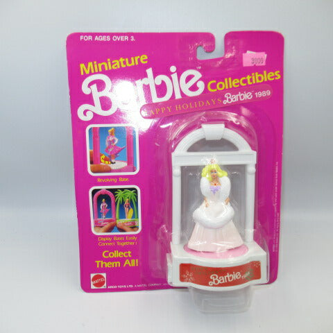 1990年★バービー★Barbie★miniフィギュア★コレクション★人形★ミニチュアバービー★ピンク★Happy Holidays Barbie1989