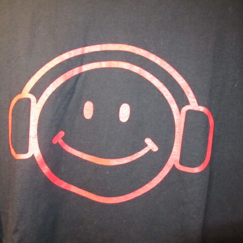 Smile★SMILEY FACE★T-shirt★DJ★Smiley★Figure★Doll★XL★Black