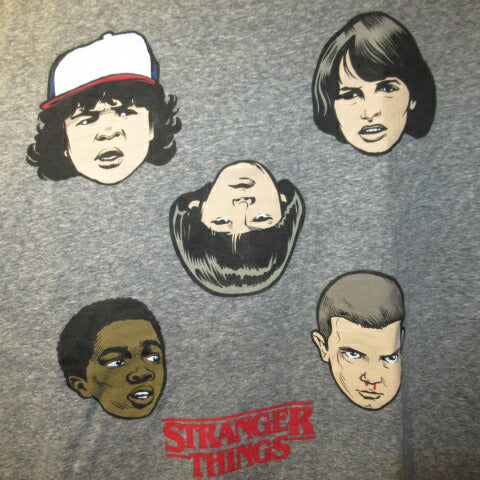 STRANGER THINGS★ストレンジャーシングス★Tシャツ★★イレブン★マイク★フィギュア★NET FLIX★Lサイズ★グレー★新品