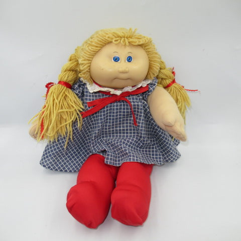 80's★Cabbage Patch Kids★Cabbage doll★Dress★Red tights★Braids★Girl★Figure★Doll★Plush toy★ 