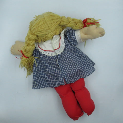 80's★Cabbage Patch Kids★Cabbage doll★Dress★Red tights★Braids★Girl★Figure★Doll★Plush toy★ 