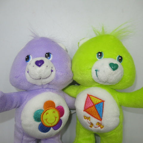 2003★Care Bears★HarmonyBear★Do Your Best Bear★green★purple★set of 2★approx. 18cm★doll★figure★plush toy★ 