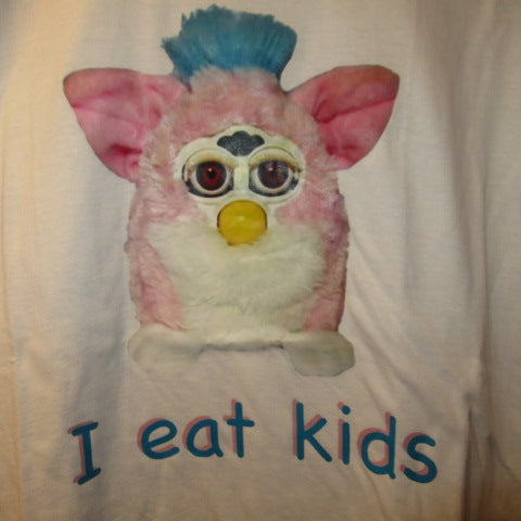 Furby★T-shirt★White★Men's L size★Figure★Doll★Plush toy★ 