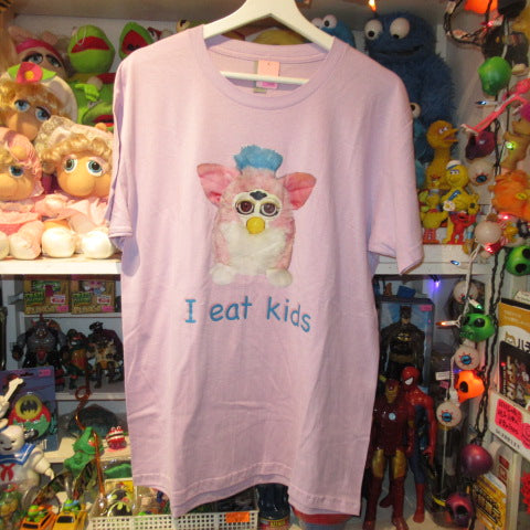 Furby★ファービー★Tシャツ★ラベンダー★Men's Lサイズ★フィギュア★人形★ぬいぐるみ★