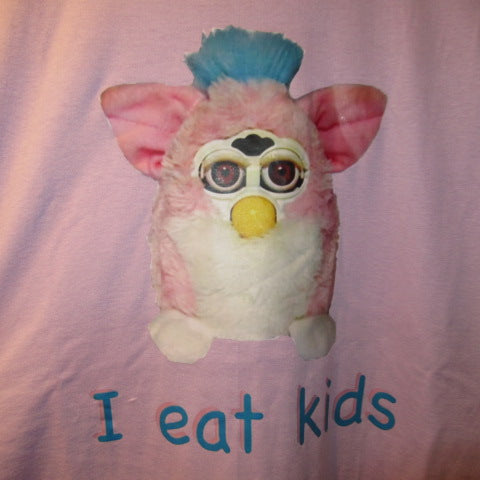 Furby★Furby★T-shirt★Lavender★Men's L size★Figure★Doll★Plush toy★ 