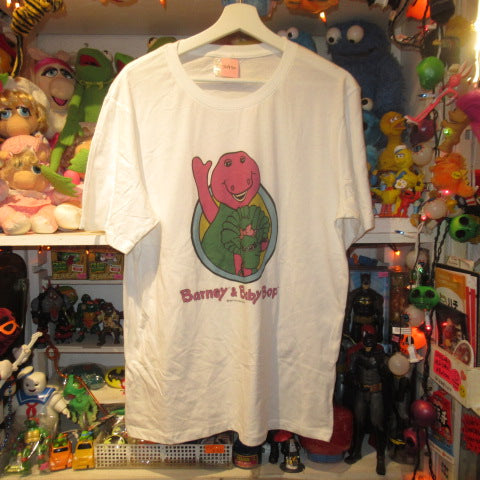 Dinosaur Barney★Barney★Baby Bop★T-shirt★Size L★White★Figure★Doll★Plush toy★ 