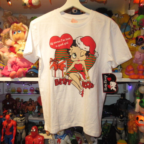 BettyBoop★ベティーブープ★ベティ★Tshirt★Tシャツ★Tee★Christmas★クリスマス★present★プレゼント★Santa★サンタ★white★ホワイト★