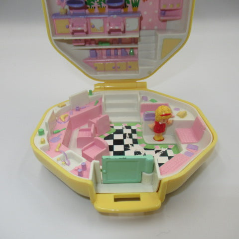 90's★Polly Pocket★ポーリーポケット★イエロー★黄色★八角形★人形★フィギュア★ぬいぐるみ★コンパクト★ままごと★ドールハウス★