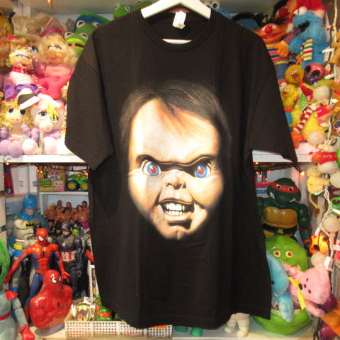 チャイルドプレイ★CHUCKY★チャッキー★HORROR★ホラー★movie★映画★ホラー映画★face★Tshirt★Tシャツ★men'sLサイズ★人形★ぬいぐるみ★フィギュア★