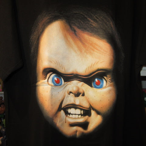 チャイルドプレイ★CHUCKY★チャッキー★HORROR★ホラー★movie★映画★ホラー映画★face★Tshirt★Tシャツ★men'sLサイズ★人形★ぬいぐるみ★フィギュア★