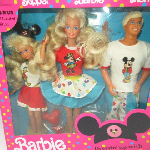 Rare! 90's ★ 1991 ★ Barbie ★ Disney ★ Disney ★ GIFT SET ★ Skipper ★ Barbie ★ Ken ★ Skipper ★ Ken ★ Toys Rus ★ Toys R Us Exclusive ★ Figure ★ Doll ★ Plush Toy ★ 
