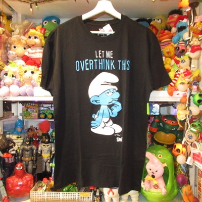 The SMURFS★Smurfs★Movie★T-shirt★Size L★Men's★Black★Doll★Figure★Plushie★ 
