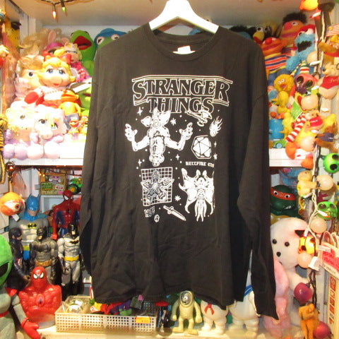 Netflix★STRANGER THINGS★Demogorgon★Elle★Dustin★Mike★Lucas★Size L★Men's★Long T★Long Sleeve★★Doll★Figure★Plushie★Black★ 