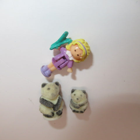 Rare! 90's ★ 1993 ★ Polly Pocket ★ Pretty Panda ★ Blue ★ Heart ★ Miniature ★ Play House ★ Figure ★ Doll ★ Plush Toy ★ 