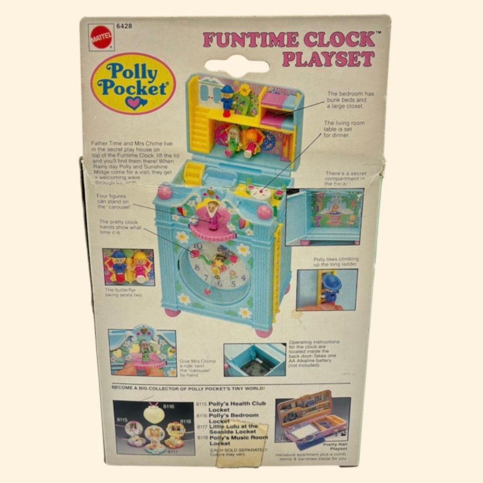 90's★1992年★Polly Pocket★ポーリーポケット★Funtime Clock Playset★ファンタイムクロックプレイセット★起き時計★コンパクト★お家★フィギュア★人形★ビンテージ★vintage