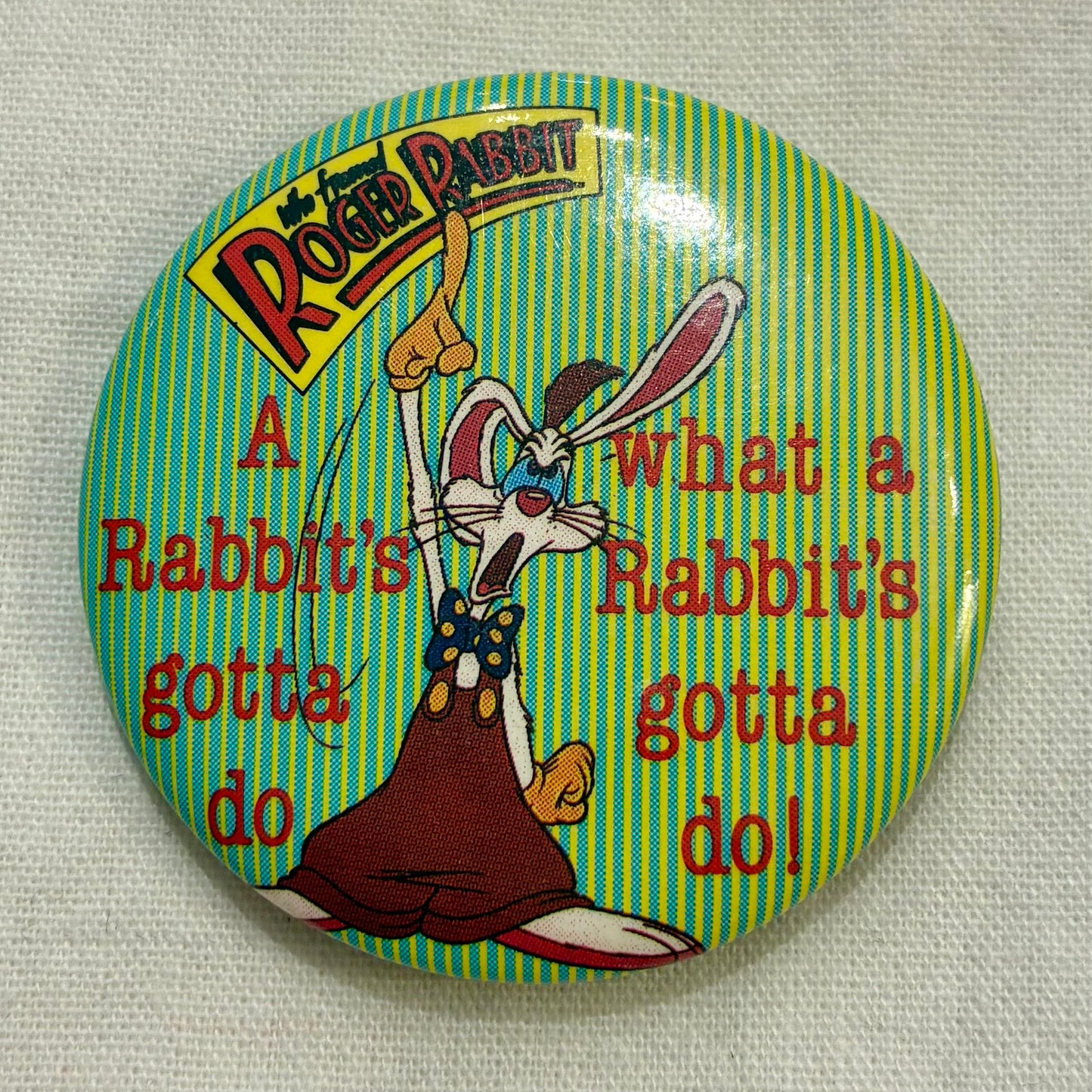 1987年★80's★ROGER RABBIT★ロジャーラビット★缶バッジ★バッチ★バッヂ★ぬいぐるみ★フィギュア★人形★ビンテージ★2