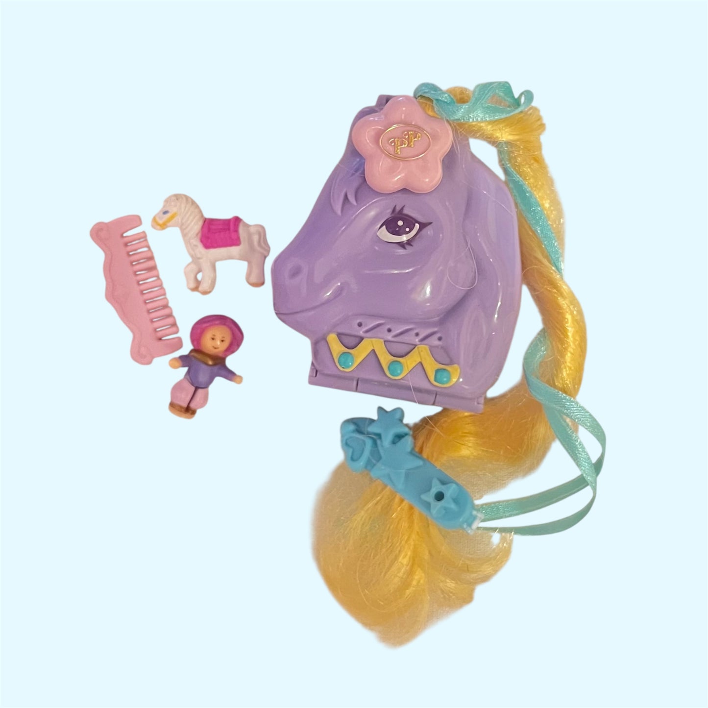 ほぼ完品！1995年★90's★Polly Pocket★ポーリーポケット★Arabian Beauty★ポニー★人形★ぬいぐるみ★フィギュア★コンパクト★ビンテージ★ラベンダー★