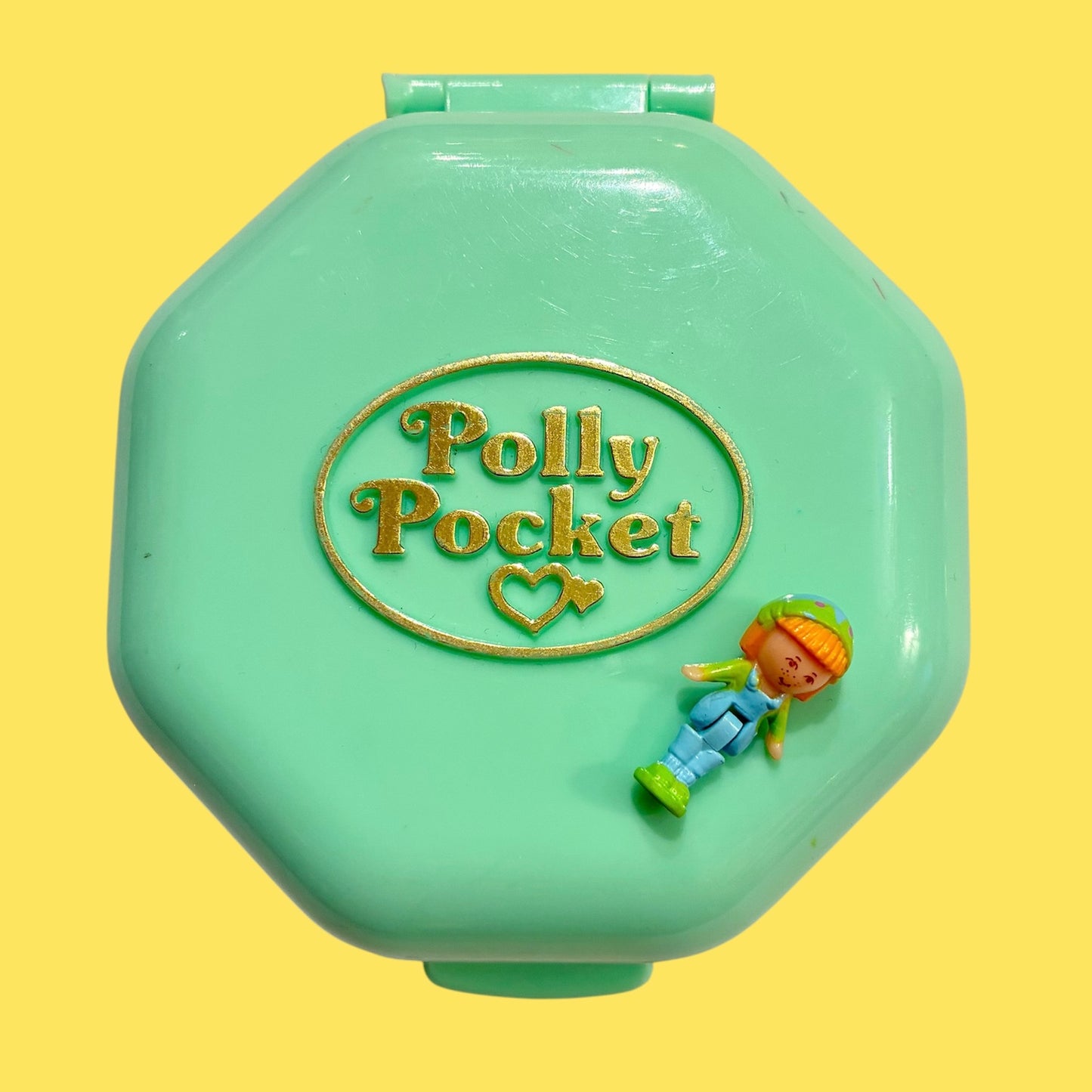 1990年★90's★Polly Pocket★ポーリーポケット★コンパクト★ビンテージ★フィギュア★人形★ぬいぐるみ★ミントグリーン★8角形