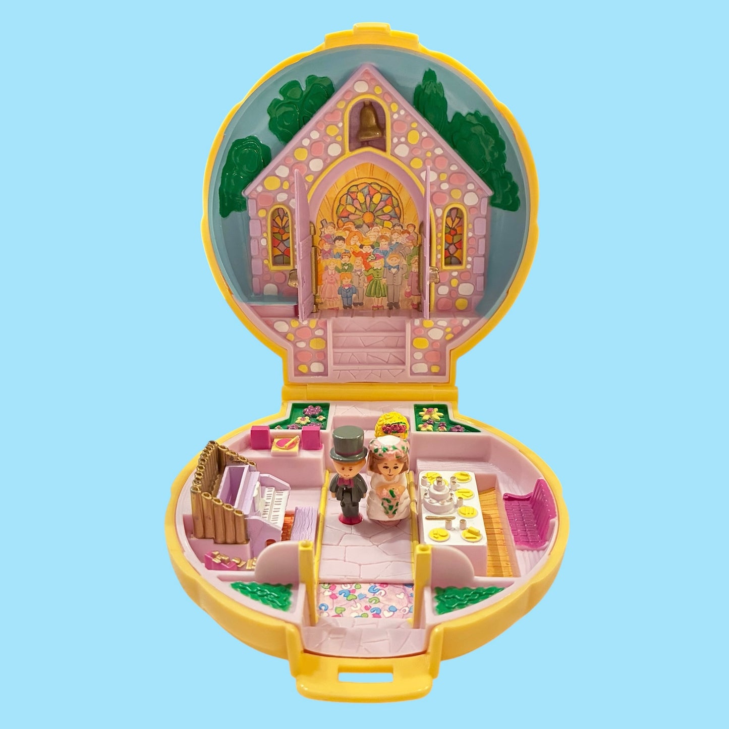 1989年★80's★90's★Polly Pocket★ポーリーポケット★Wedding★ウエディング★Polly in Wedding★コンパクト★ビンテージ★イエロー★シェル型★人形★ぬいぐるみ★フィギュア★ほぼ完品