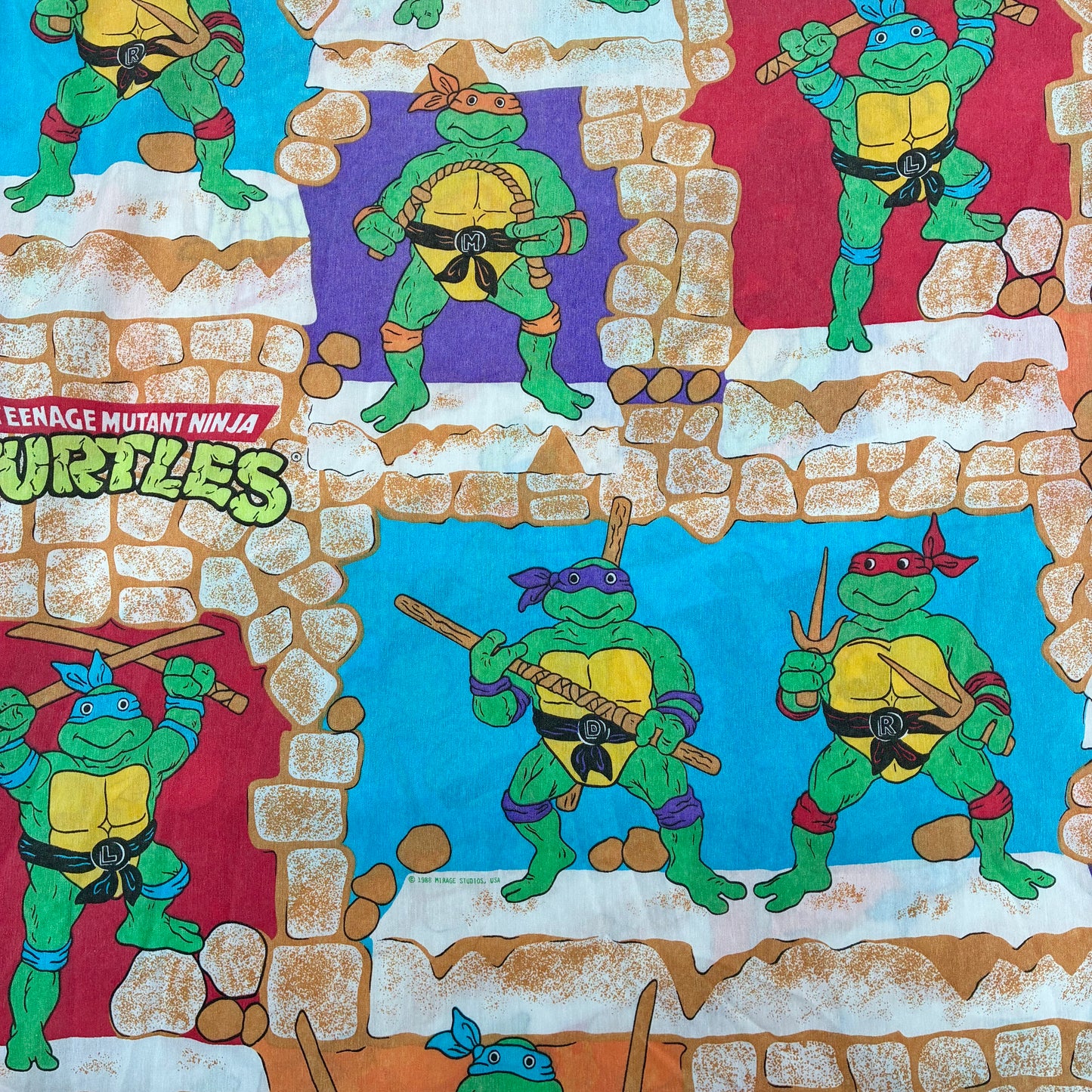 Vintage★ビンテージ★1989年★80's★TEENAGE MUTANT NINJA TURTLES★ミュータントニンジャタートルズ★タートルズ★フィットシーツ★sheets★フィギュア★人形★ぬいぐるみ