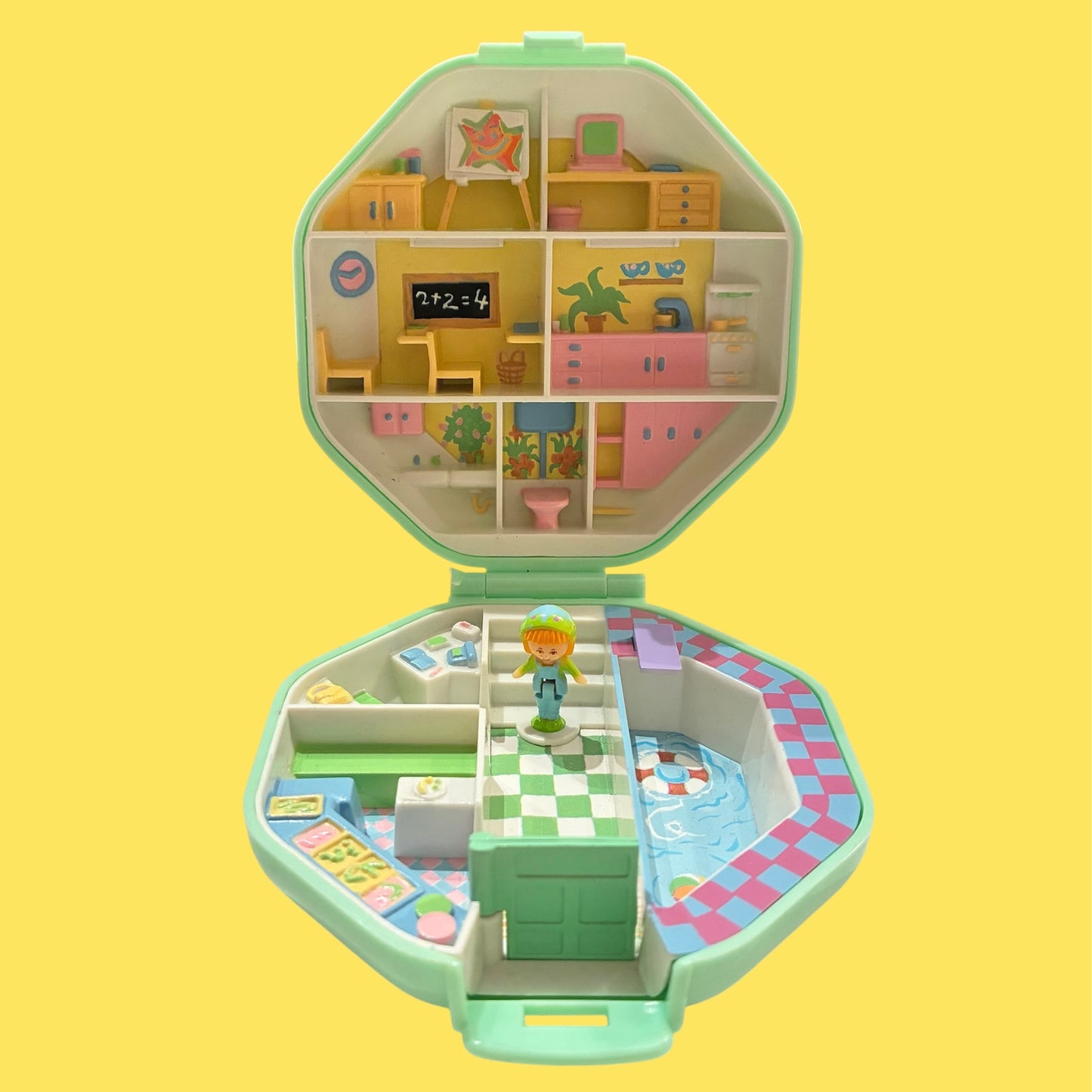 1990年★90's★Polly Pocket★ポーリーポケット★コンパクト★ビンテージ★フィギュア★人形★ぬいぐるみ★ミントグリーン★8角形