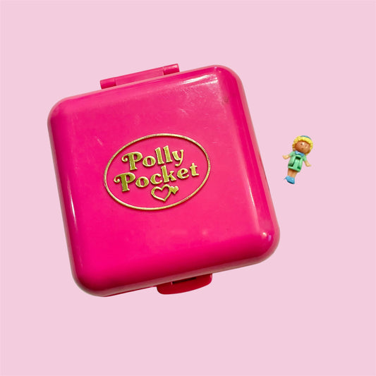 1989年★80's★90's★Polly Pocket★ポーリーポケット★Party time Surprise★小物入れ★コンパクト★ビンテージ★人形★ぬいぐるみ★フィギュア★ピンク★四角形