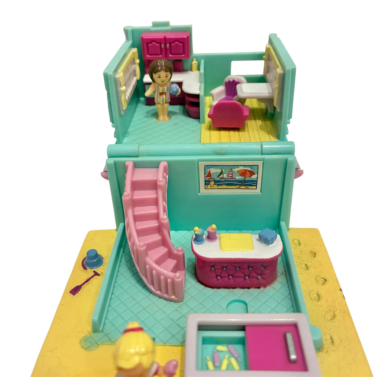 完品！レア！1993年★Polly Pocket★ポーリーポケット★Polly's Beach Cafe★カフェ★お家★人形★フィギュア★ビンテージ★ミニチュア