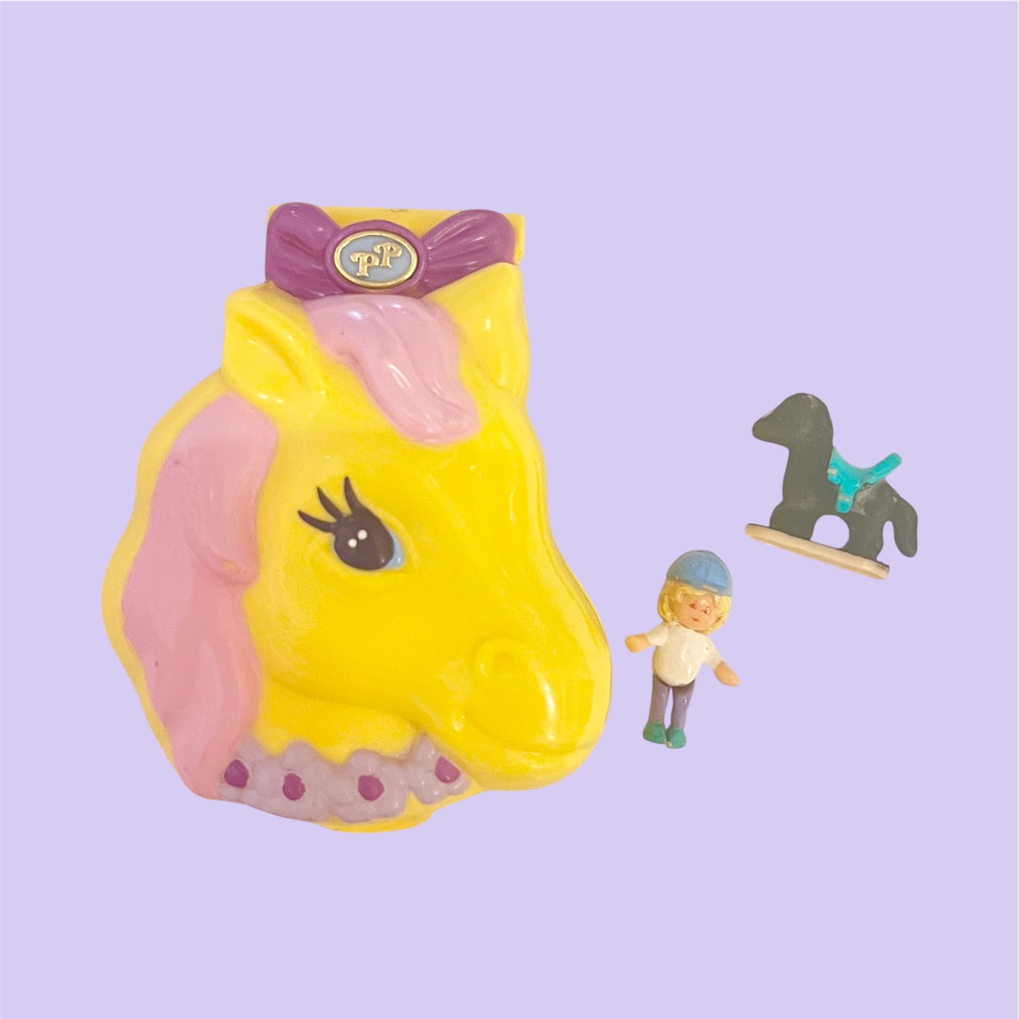 レア★コンプリート！90’s★1994年★ビンテージ★POLLY POCKET★ポーリーポケット★コンパクト★pony Ridi'n★ポニー★イエロー★ミニチュア★ままごと★ドールハウス★フィギュア★人形★ぬいぐるみ