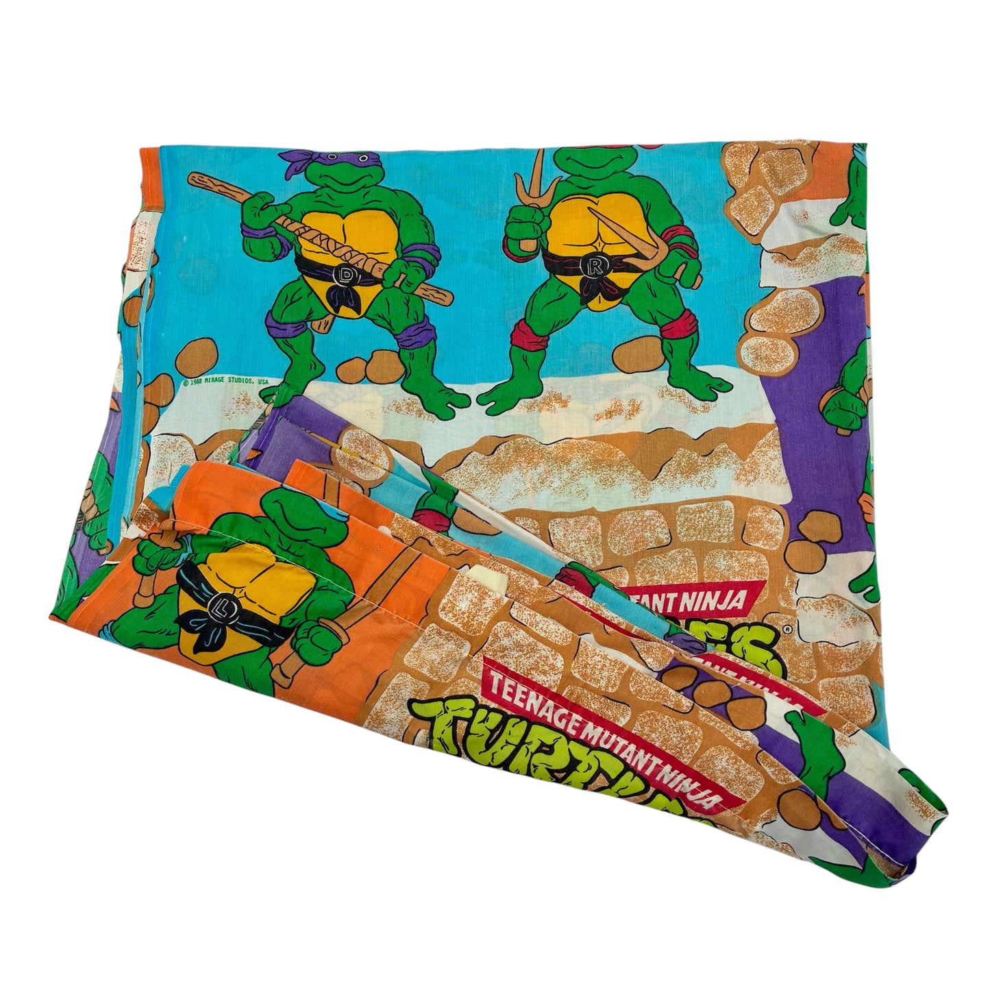Vintage★ビンテージ★1989年★80's★TEENAGE MUTANT NINJA TURTLES★ミュータントニンジャタートルズ★タートルズ★フラットシーツ★sheets★フィギュア★人形★ぬいぐるみ