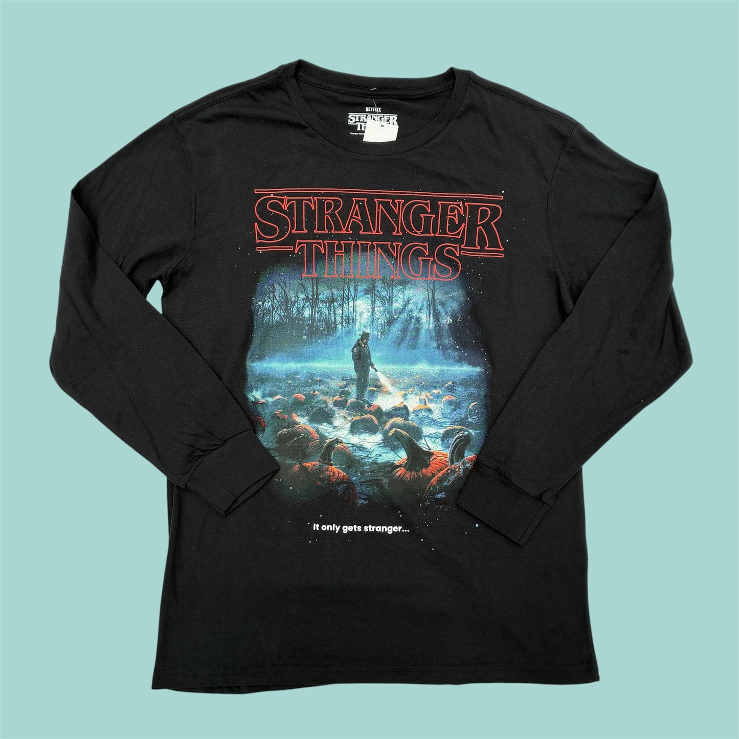 STRANGER THINGS★ストレンジャーシングス★ホッパー★Long Sleeve Tee★ロンT★かぼちゃ畑★人形★フィギュア★ぬいぐるみ★Mサイズ