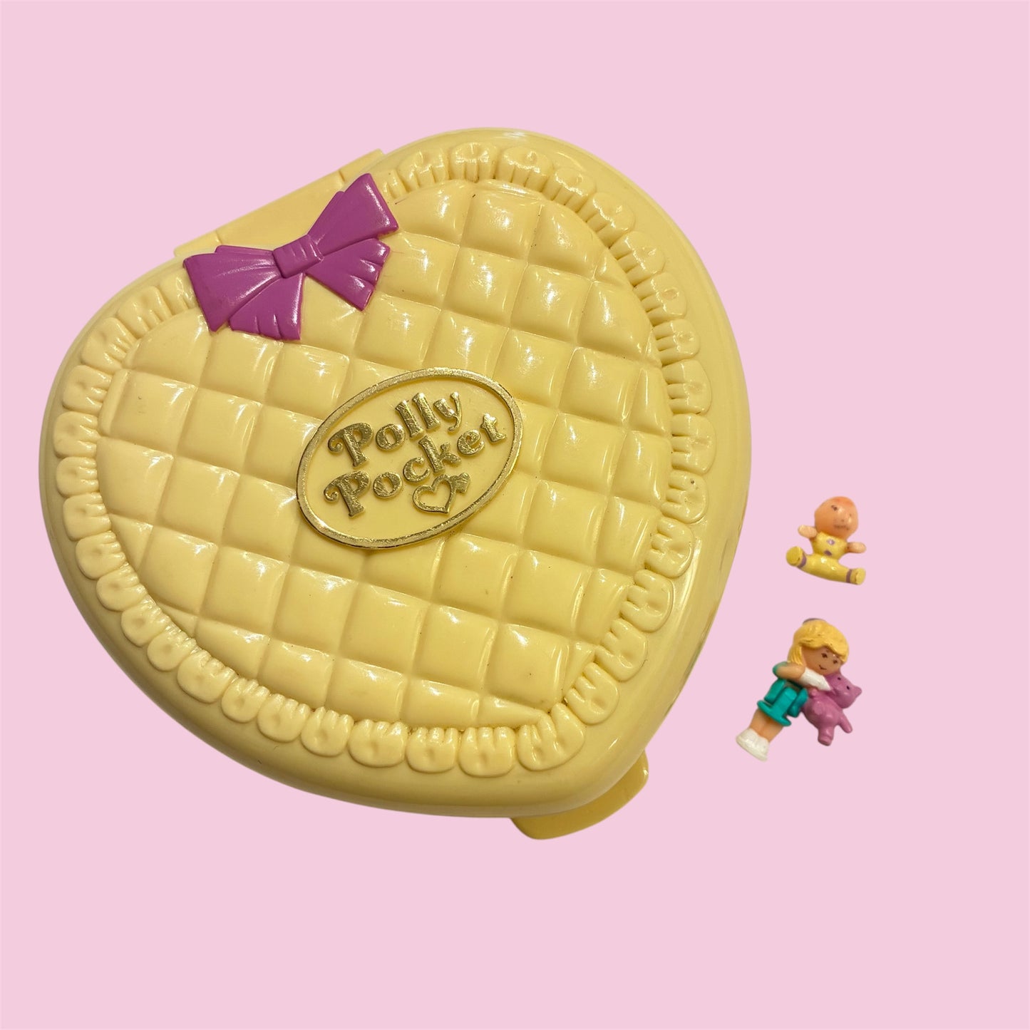 1994年★90's★Polly Pocket★ポーリーポケット★Polly's Playtime Fun★ハート★イエロー★人形★ぬいぐるみ★フィギュア★コンパクト★ビンテージ★ハート★