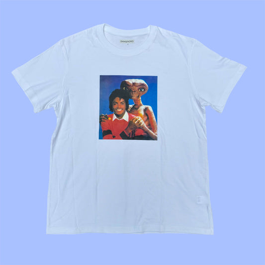 E.T.×Michael Jackson★映画★イーティー★マイケルジャクソン★Tシャツ★人形★フィギュア★ぬいぐるみ★ホワイト★L